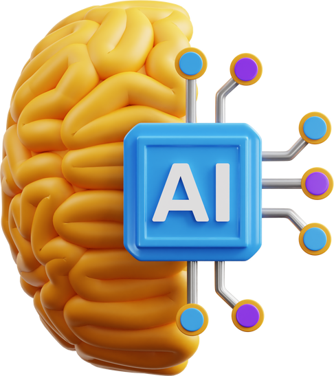 3D Artificial Intelligence Brain Illustration